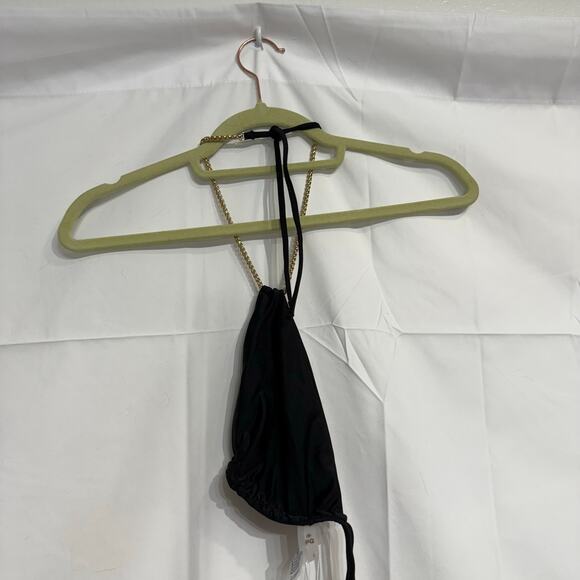 PQ Swim Black Gwen Chain Bikini Top Sz D-Cup NWT - Picture 4 of 10